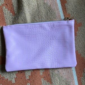 Lavender / Pink Croc-Embossed Pouch